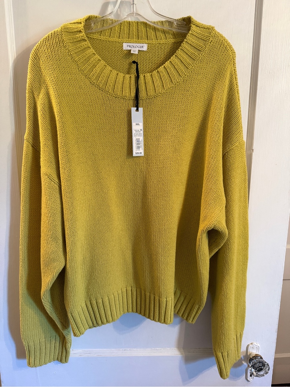 Prologue Women's Yellow-Green Ribbed Crewneck Sweater Plus XXL NWT